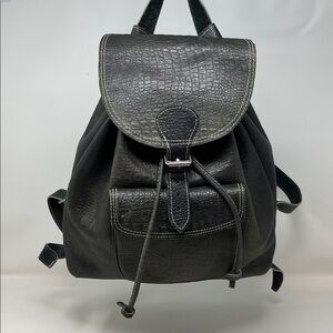 Black leather backpack